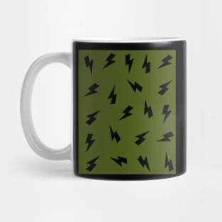 Black Lightning, Thunder, Bolts on Olive Green iPhone Case Mug